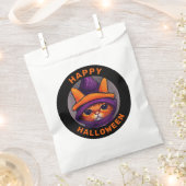 オレンジキャットパープルウィッチハットハッピーハローウィン フェイバーバッグ (クリップ留めされた状態)