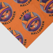 オレンジキャットパープルウィッチハットハッピーハローウィン 薄葉紙 (詳細)