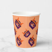オレンジキャットパープルウィッチハットハローウィンパーティ 紙コップ (右)