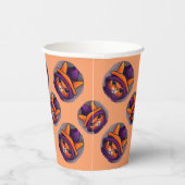 オレンジキャットパープルウィッチハットハローウィンパーティ 紙コップ (右)