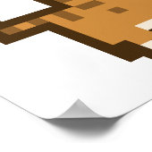 オレンジキャットピクセルアートワイドポスター ポスター (角)