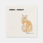 オレンジキャットペットキッテンカクテルナプキンfor 結婚's スタンダードカクテルナプキン (正面)