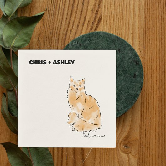 オレンジキャットペットキッテンカクテルナプキンfor 結婚's スタンダードカクテルナプキン