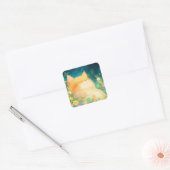 オレンジキャット平和的昼寝 スクエアシール (封筒)