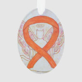 オレンジキャット認識度リボンエンジェルオーナメント オーナメント (裏面)