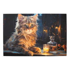 オレンジキャット&カフェテラスインスパイアアットナイトバイV メタルプリント