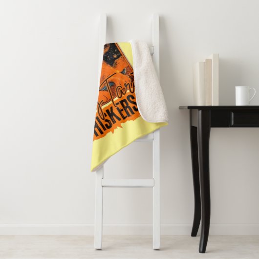 オレンジキャット&タロットカード | コズミックアートプリント シェルパブランケット (インサイチュ)