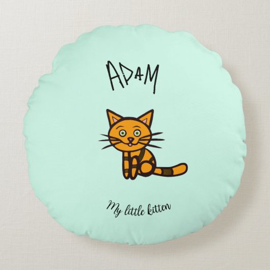 オレンジキャット ラウンドクッション (正面)