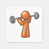 オレンジキャラクターウエイトリフティング紙ナプキンス スタンダードカクテルナプキン (正面)