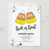 オレンジキャンディーコーントリックオアトリートハローウィンパーティ 招待状 (正面)
