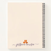 オレンジキュート秋の収穫カボチャのパッチ ノートブック (裏面)