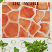 オレンジキリンアニマルプリント キッチンタオル (折り畳み)