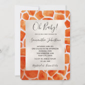 オレンジキリン動物 招待状 (正面)