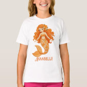 オレンジキルト入りマーメイドの名入れ Tシャツ (正面)