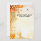オレンジキンセアニラ牡丹の球形花エレガント 招待状 (裏面)