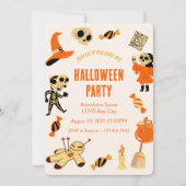 オレンジキ不気味ッドハローウィンパーティ招待状 招待状 (正面)