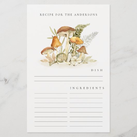オレンジキ素朴ッシュルームファーンリーフレシピカード (正面)