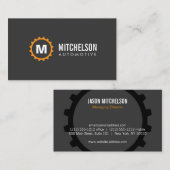 オレンジギア車のイニシャル、修理、整備士 名刺 (正面/裏面)