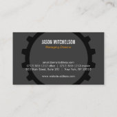 オレンジギア車のイニシャル、修理、整備士 名刺 (裏面)