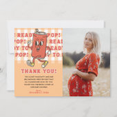 オレンジギンガムの She's Ready to Pop ベビーシャワーの写真 サンキューカード (正面)