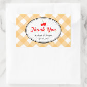 オレンジギンガムカントリーピクニックレッドさくらんぼ結婚ズ 長方形シール (バッグ)