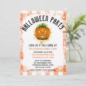 オレンジギンガムジャコランタンカスタマイズハロウィーン 招待状 (スタンド正面)