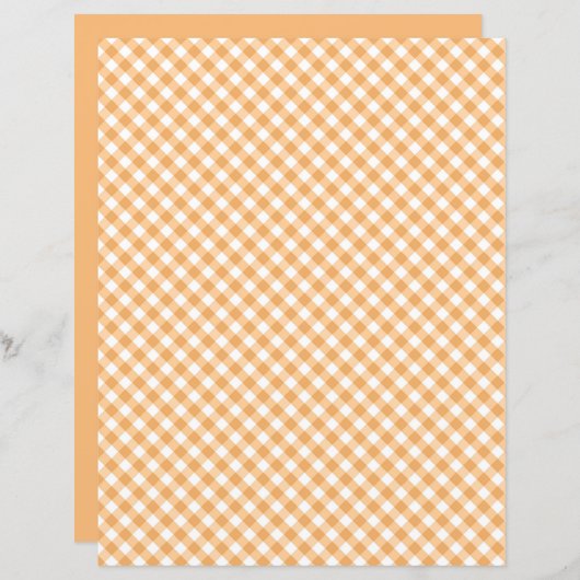 オレンジギンガムスクラップブック紙 (正面/裏面)