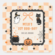 オレンジギンガムチェックのハロウィン誕生日パーティー