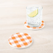 オレンジギンガムチェックパターン コースター (側面)