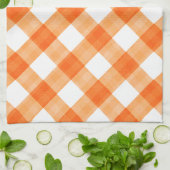 オレンジギンガム キッチンタオル (折り畳み)