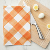 オレンジギンガム キッチンタオル (四つ折り)