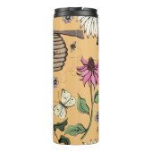 オレンジクイーンかわいらしビー&金ゴールドクラウンフローラ タンブラー (裏面)