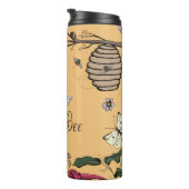 オレンジクイーンかわいらしビー&金ゴールドクラウンフローラ タンブラー (回転右)