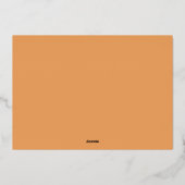 オレンジクエレガントリスマスパーティーホリ企業のデイ 箔招待状 (裏面)