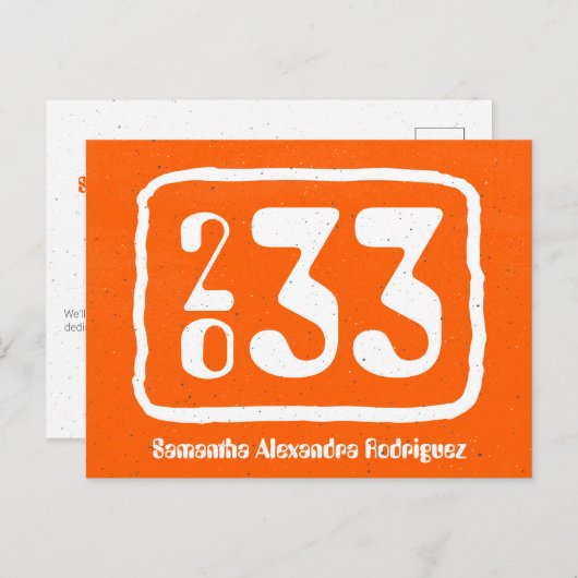 オレンジクファンキーラス年卒業はがき ポストカード (正面/裏面)