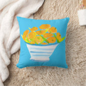 オレンジクムカッツ水色フルーツ クッション (ブランケット)