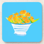 オレンジクムカッツ水色フルーツ コースター (正面)