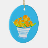 オレンジクムカッツ水色フルーツ セラミックオーナメント (右)