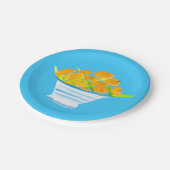 オレンジクムカッツ水色フルーツ ペーパープレート (アングル)