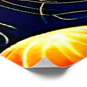 オレンジクラゲ模様アート ポスター (角)