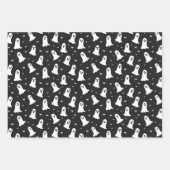 オレンジクラシックとブラックの可愛いハロウィーンの雰囲気 ラッピングペーパーシート (正面3)