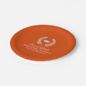 オレンジクラシック卒業カスタムパーティー ペーパープレート (アングル)