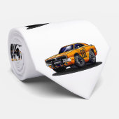 オレンジクラシック色のマッスルカー – バックカラーを選択 ネクタイ (ロール)