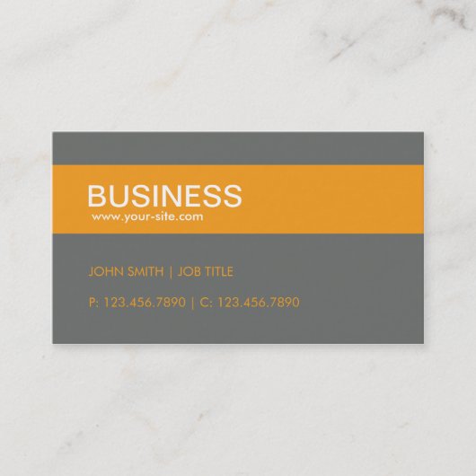 オレンジクラスタイリッシュシープレーンシンプルグルーポン 名刺 (正面)