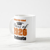 オレンジクラス 2026 卒業記念 オレンジ色のマグカップ コーヒーマグカップ (正面左)