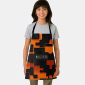 オレンジクリエイティブ迷路の正方形抽象芸術パターン エプロン (インサイチュ)