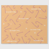 オレンジクリスマスゼリーローリー名前をカスタムする ラッピングペーパー (フラット)