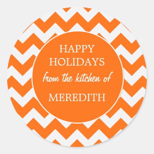 オレンジクリスマスホリデーベーキングズfrom the Kitchen ラウンドシール (正面)