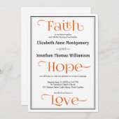 オレンジクリスモダンチャン結婚式招待状 招待状 (正面/裏面)