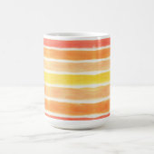 オレンジクリーム鎌ストライプ コーヒーマグカップ (中央)
